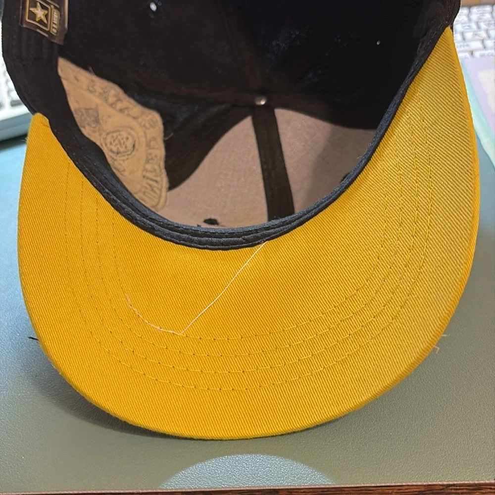 U.S. Army Black Baseball Cap with Yellow Trim